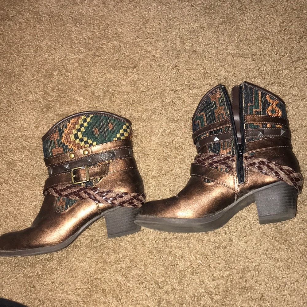 Brown booties from Buckle